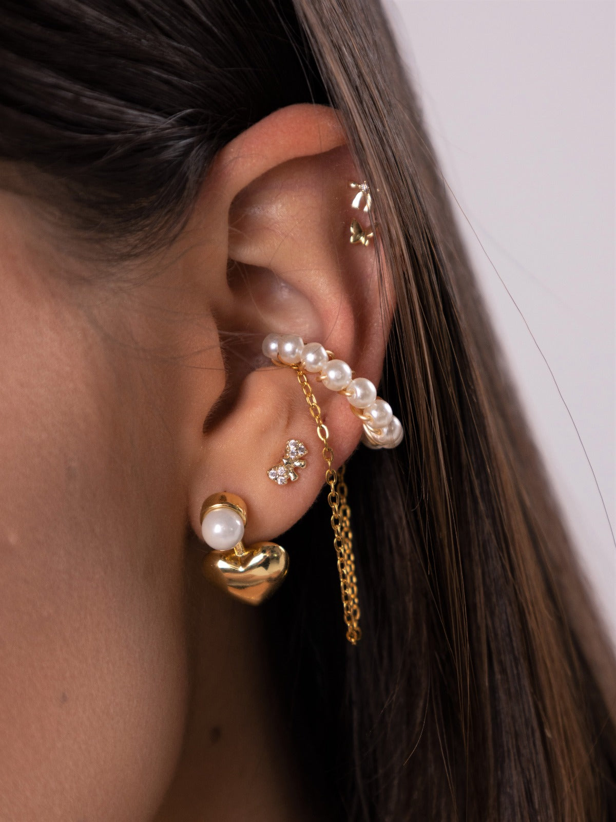 EARCUFF PERLITAS CADENA